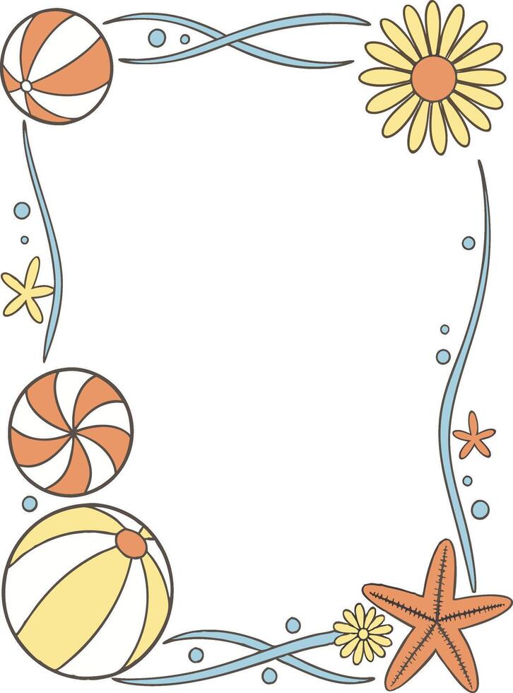Summer frame border design vector