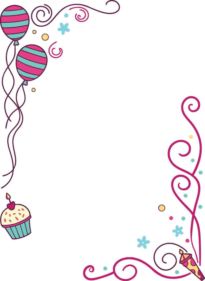 Birthday frame border design vector
