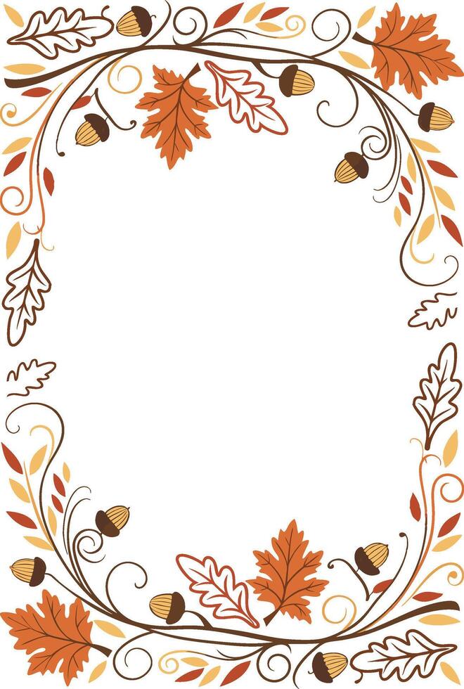 Autumnal frame border design vector