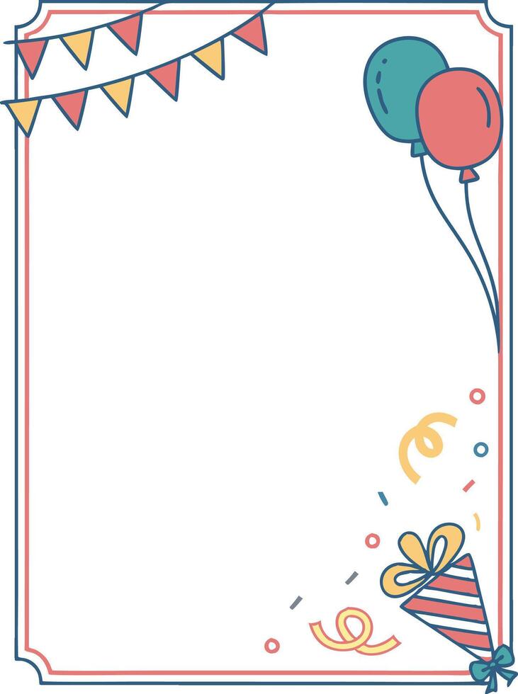 balloons frame border design vector