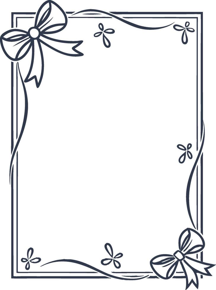 bow corner frame border design vector