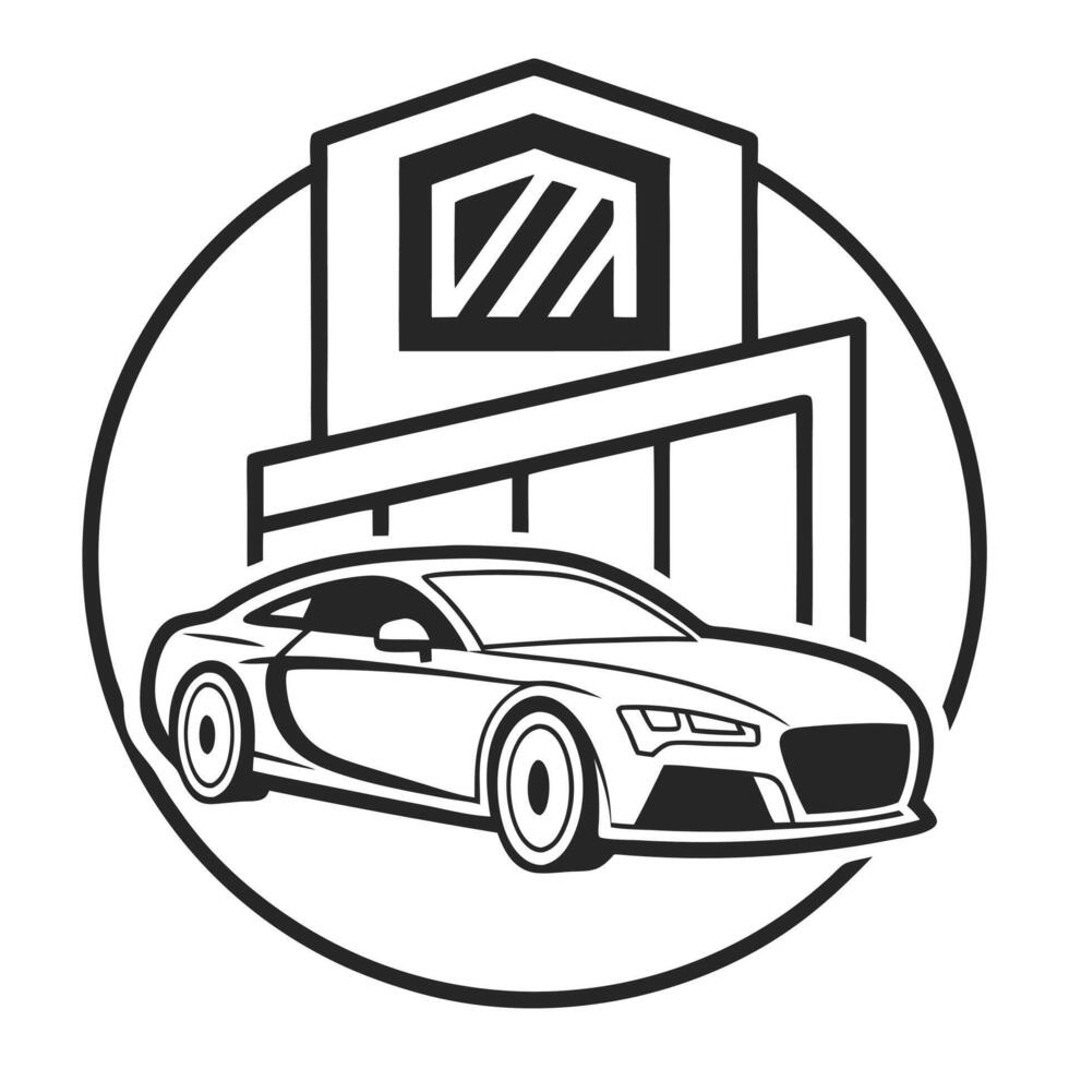 Car Buying and Selling Outline Icons vector