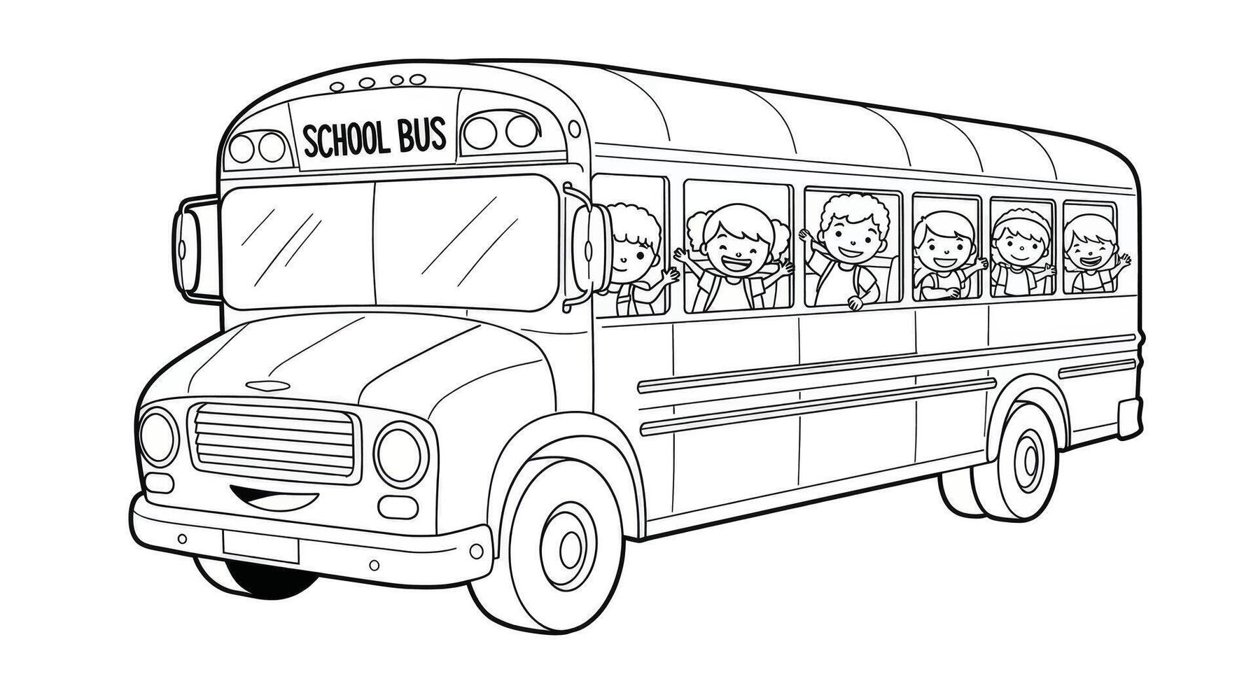 School bus coloring pages for kids vector