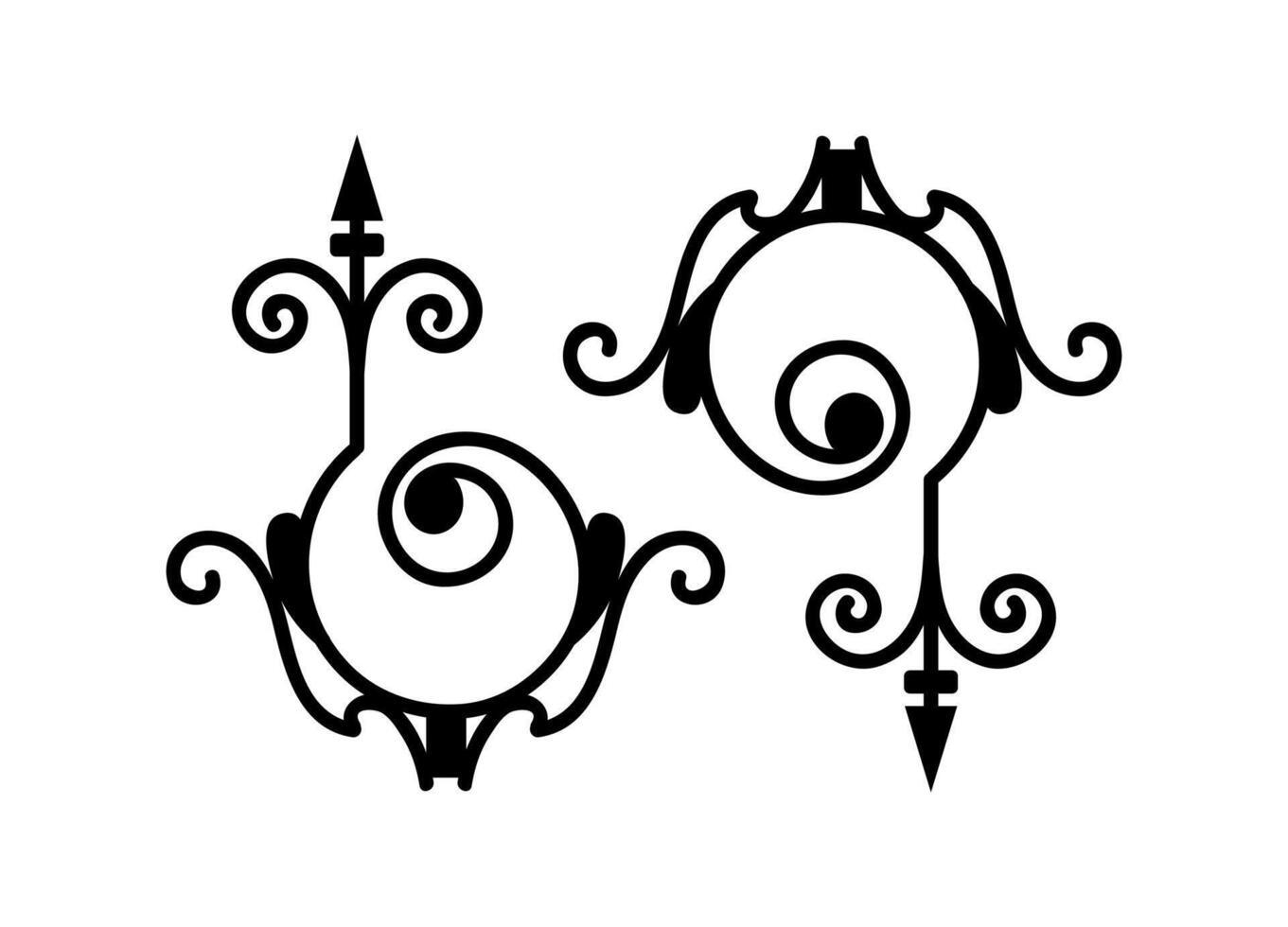 Vintage swirls template ornament vector