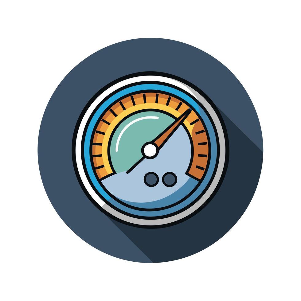 Circular Speedometer Gauge Showing Measurement Progress and Performance vector