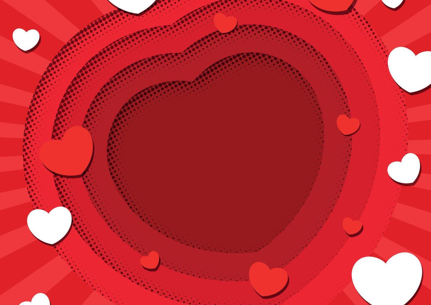 Valentines Day red heart background vector
