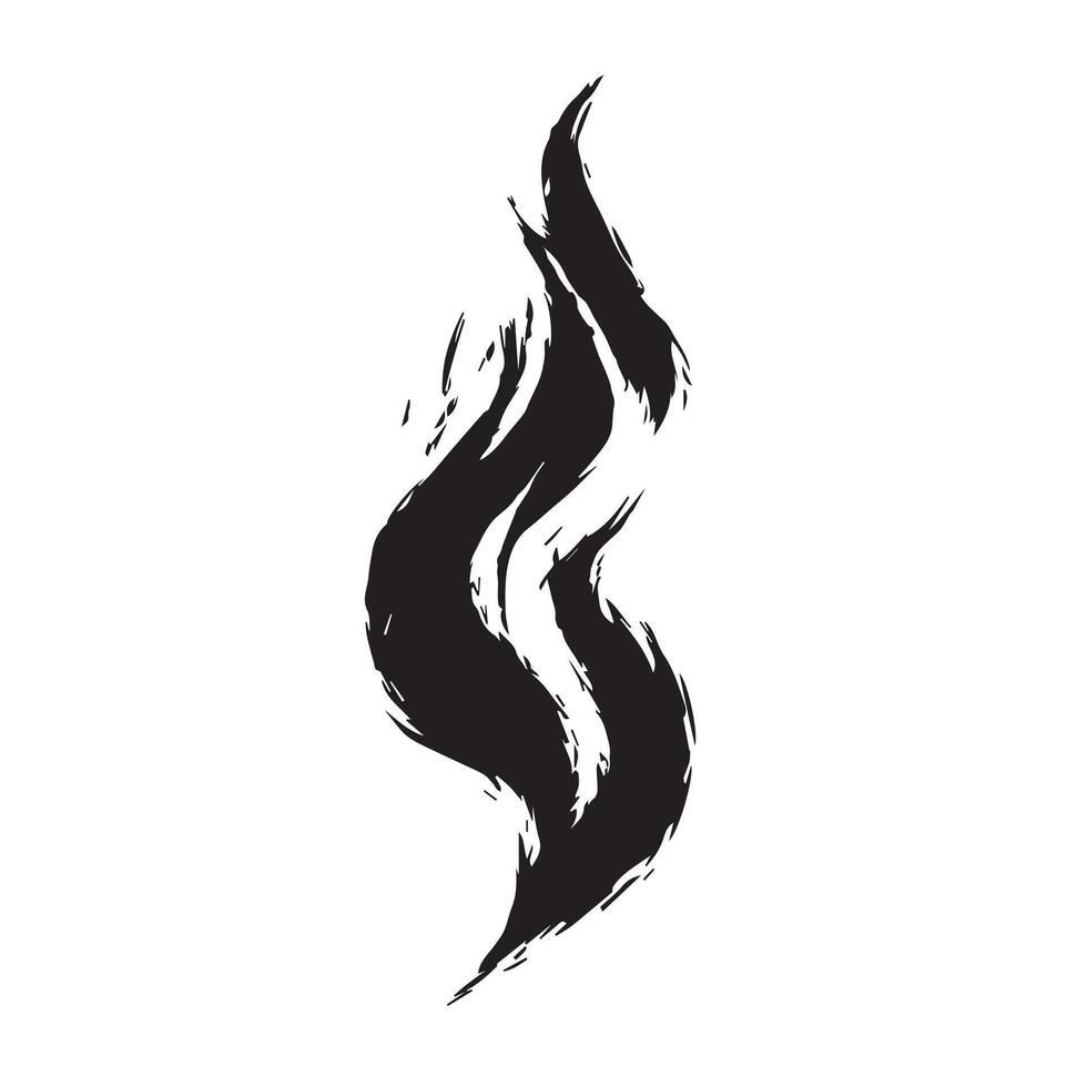 Dramatic Black Fire Icon with Gritty Textures vector