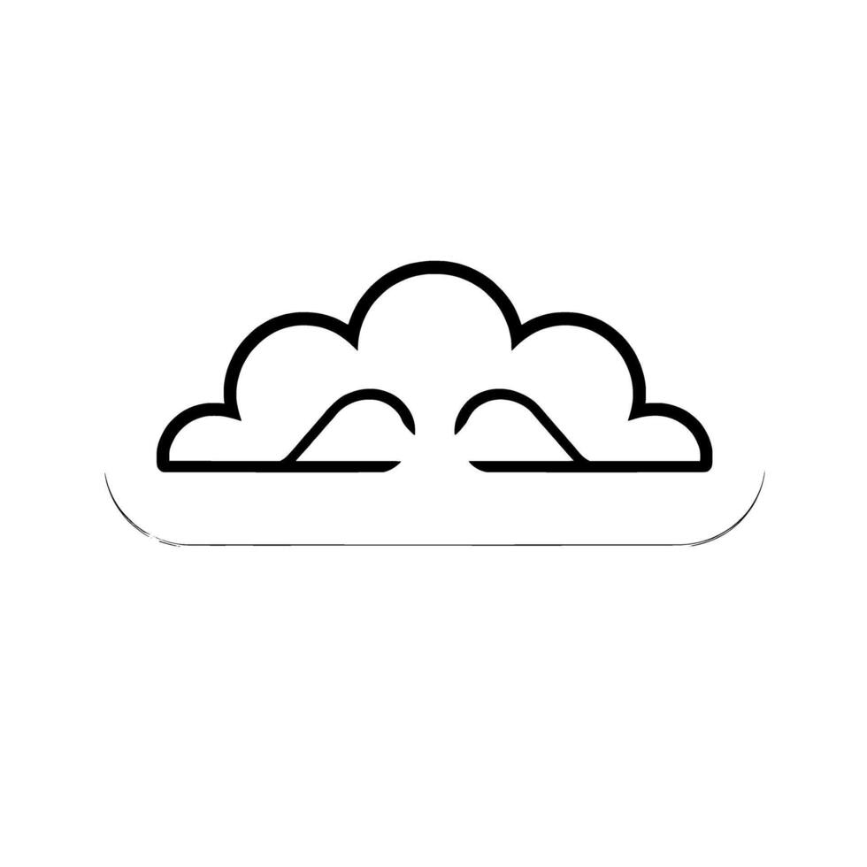 Cloud Line Art. Minimalist Nature . Simple Clean Graphic for Weather Sky and Nature Themes. Perfect for Websites Apps and Prints. vector