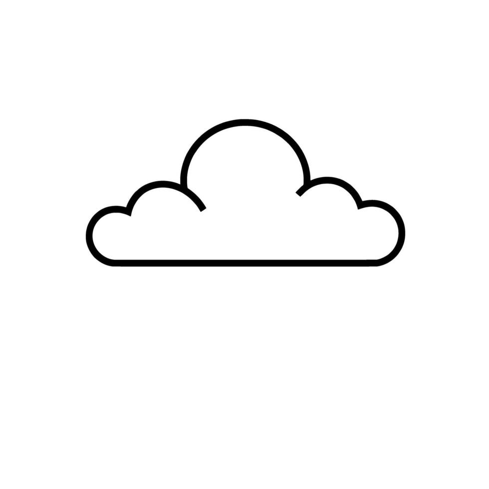 Cloud . Simple Nature Symbol Weather Graphic Minimalist Line Art Clean Illustration for Web and App vector