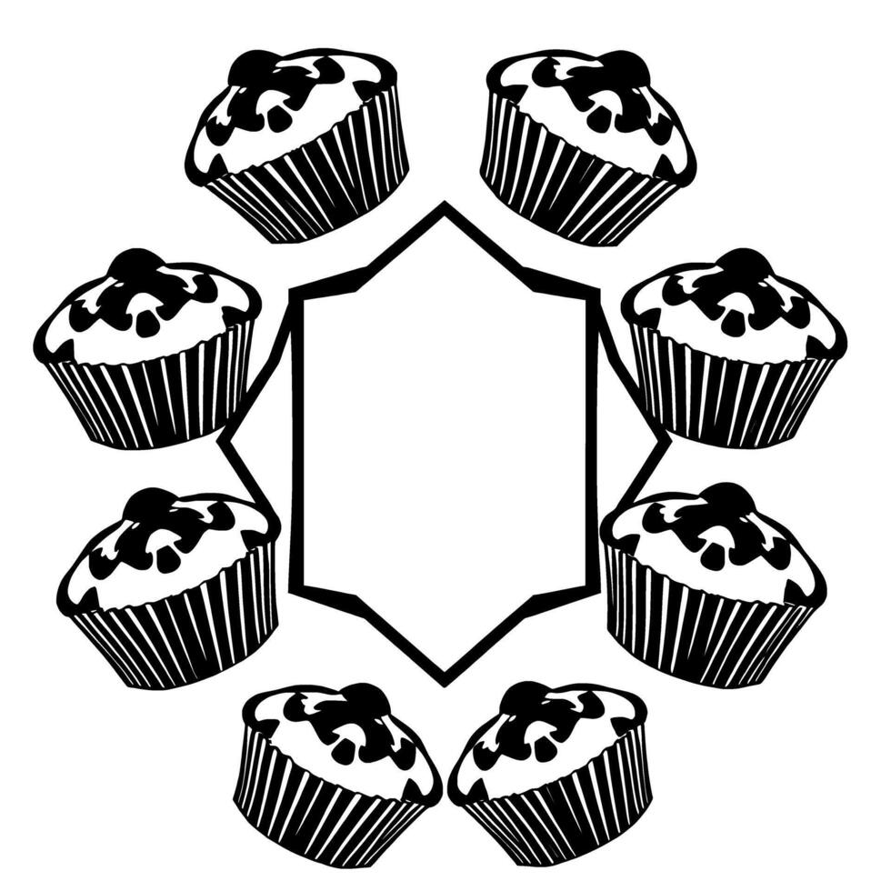 Enticing Cupcakes. A Delicious Frame of Sweet Treats. Perfect for bakery websites blogs and social media. Highquality image for food lovers. vector