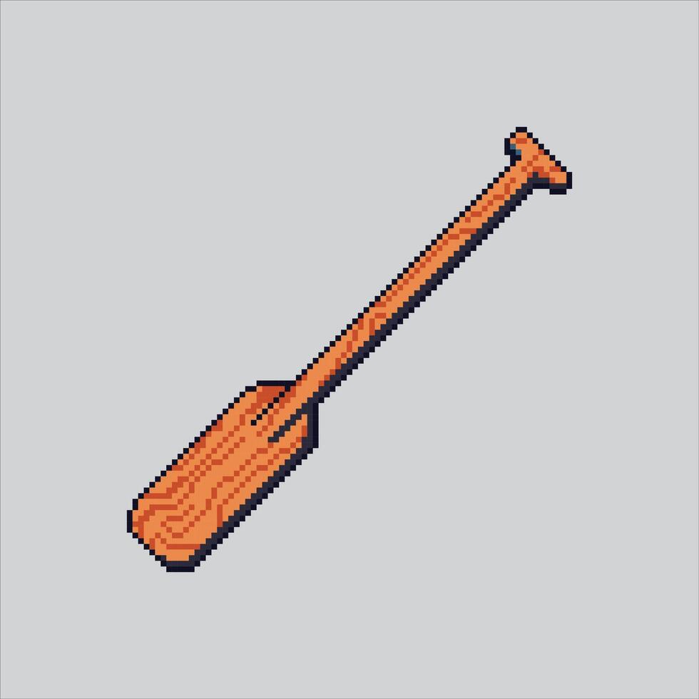 Pixel art illustration Boat Paddle. Pixelated Paddle. Wooden Boat Paddle Icon pixelated for the pixel art game and icon for website and game. vector