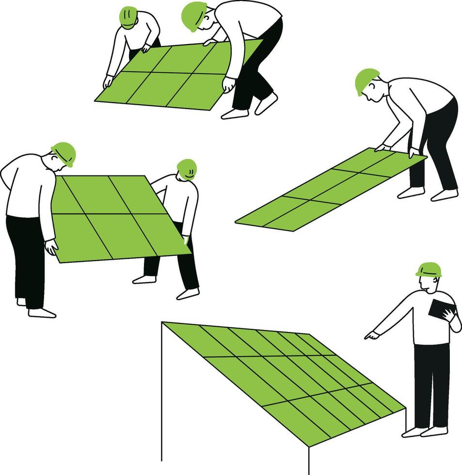 minimalist illustration of solar energy panels vector
