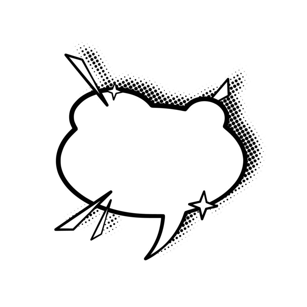 Minimalist Speech Bubble with Halftone Shadow for Design vector