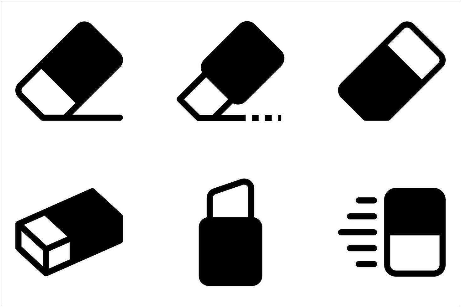 eraser icon set vector