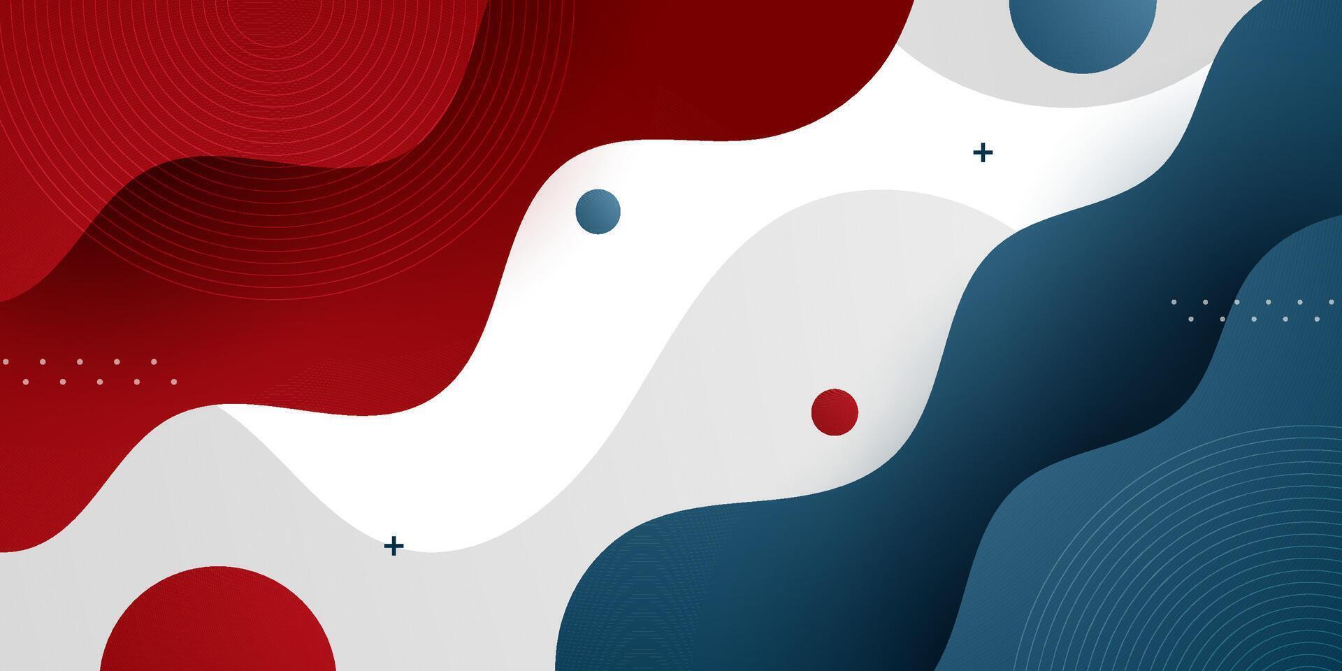 Abstract 3D business banner background. Colorful banner with red and blue wave on white background. Creative and smart background design. vector