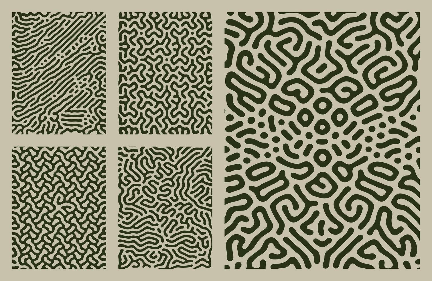 set of green organic turing abstract lines pattern background. pack collection design vector