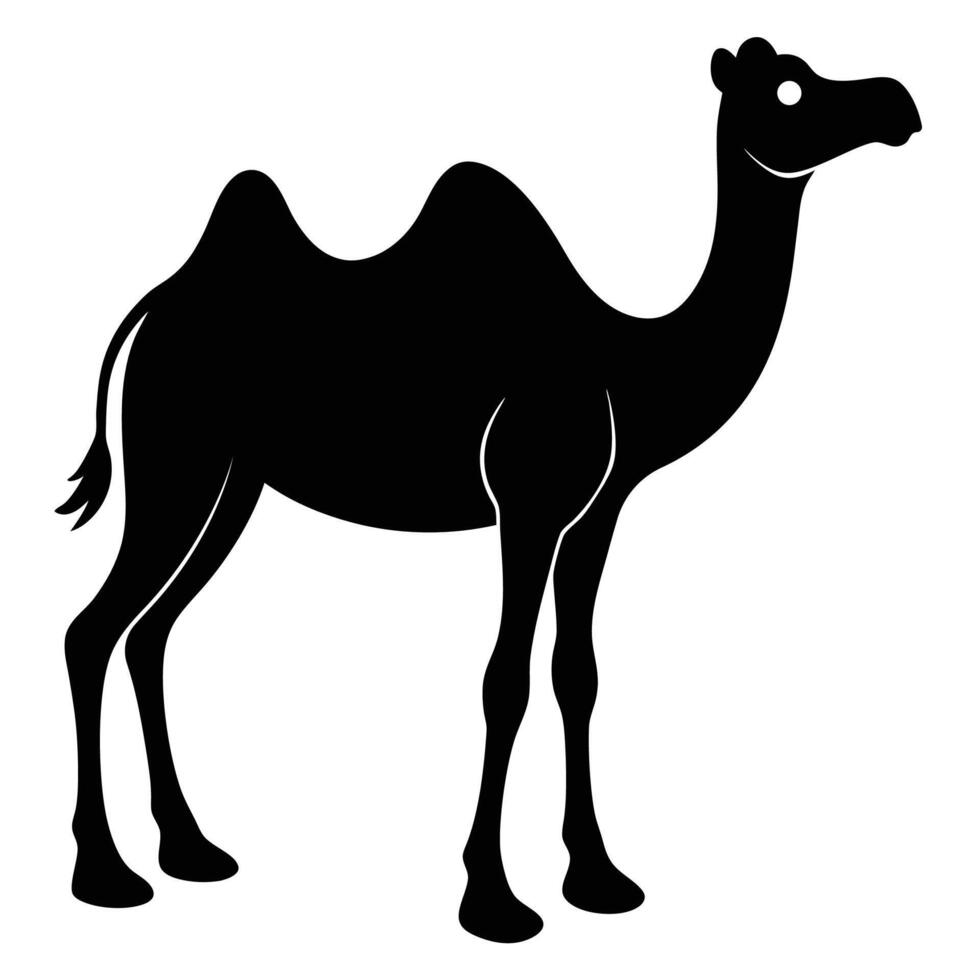 Camel Silhouette Art Icon with Strong Lines vector