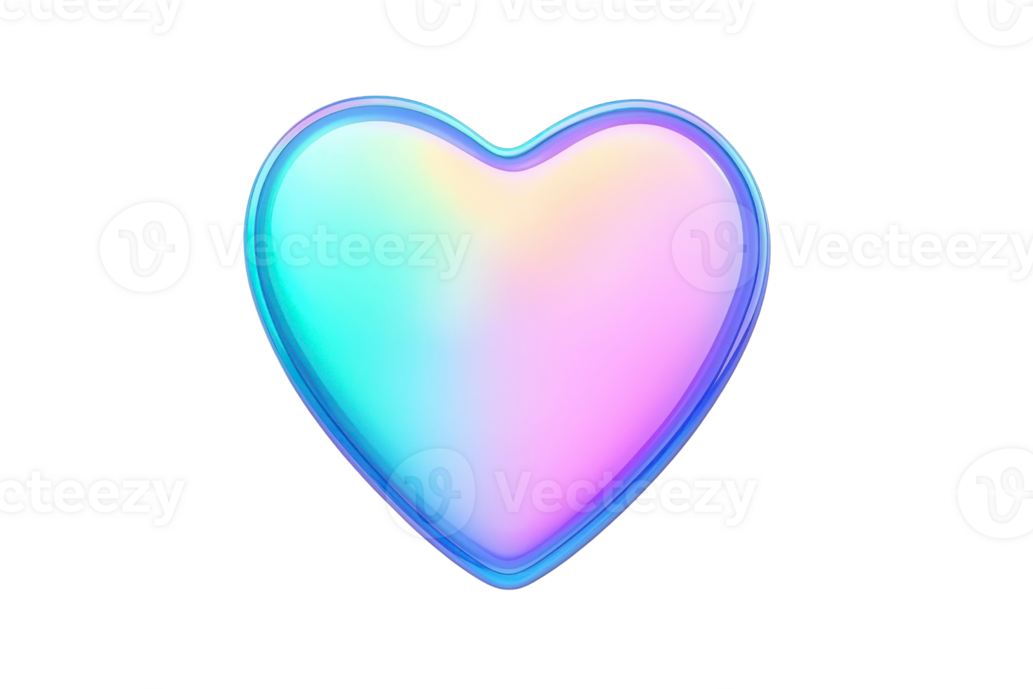 colorful heart shape with gradient of pastel colors, symbolizing love and affection. smooth, glossy finish adds modern touch to design png