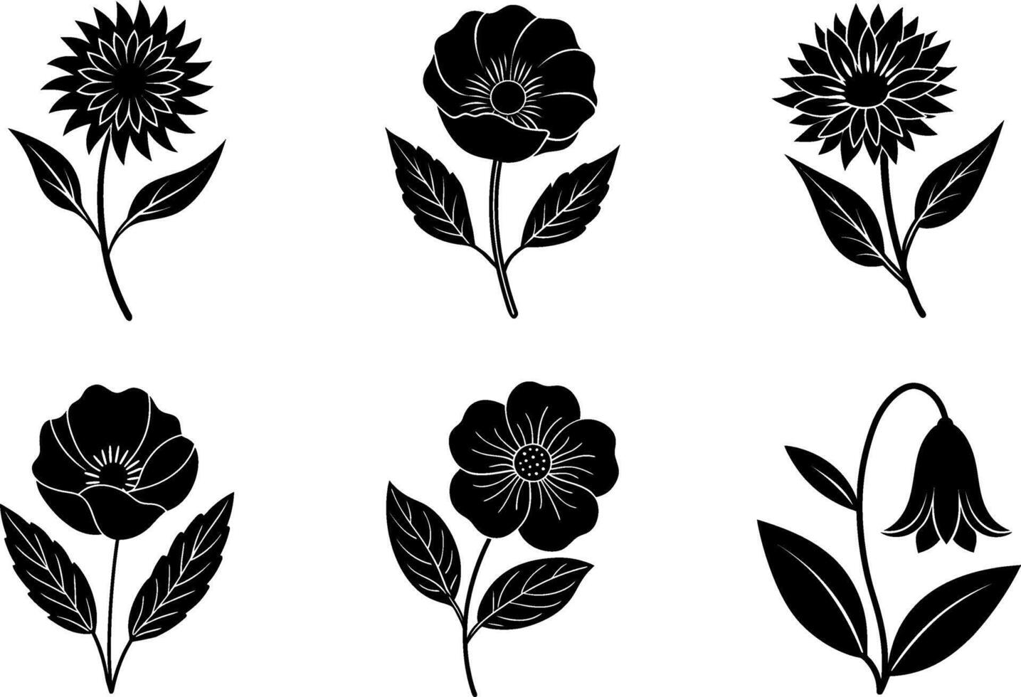 Spring Blossom Silhouette Set vector