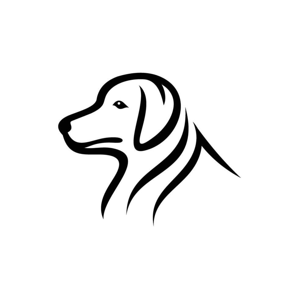 line art dog head logo vector
