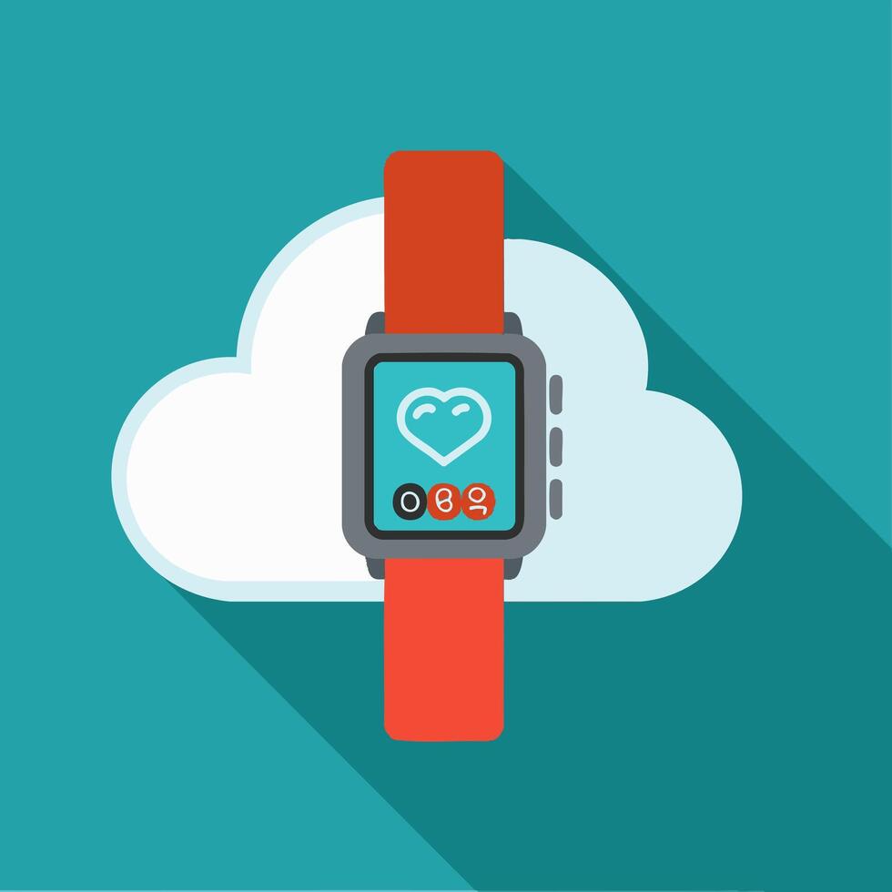 a Cloud with Smartwatch vector