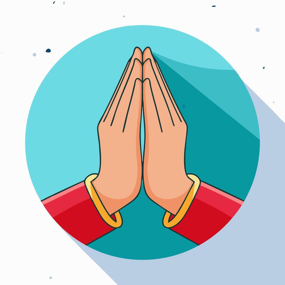 A Praying Hands cartoon vector