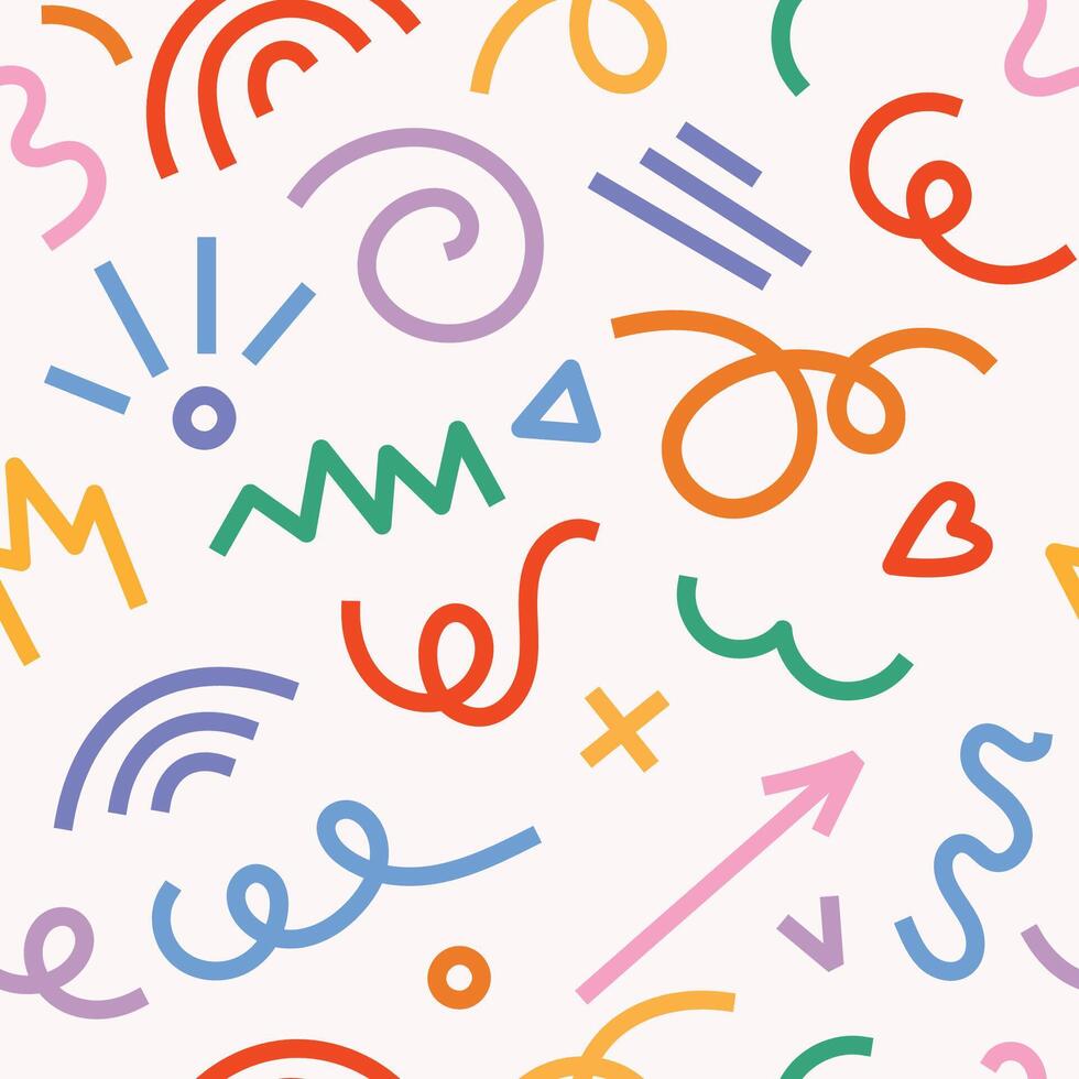 Creative minimalist style art background for children or trendy design with basic shapes. Simple childish scribble backdrop. vector
