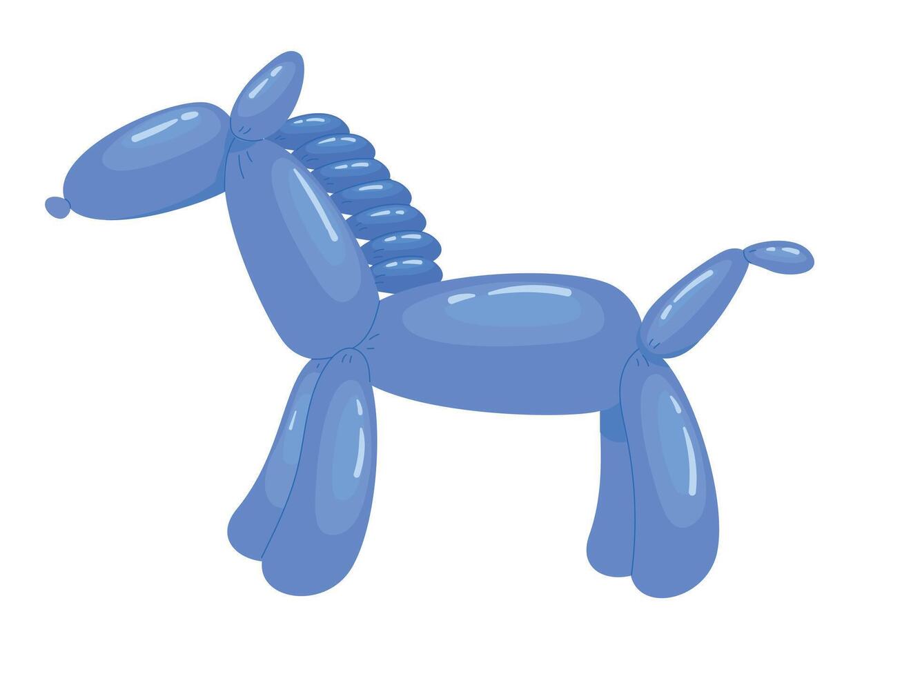 Cute childish fairy horse toy, animal shaped balloon, Twisted helium latex ballon for children vector