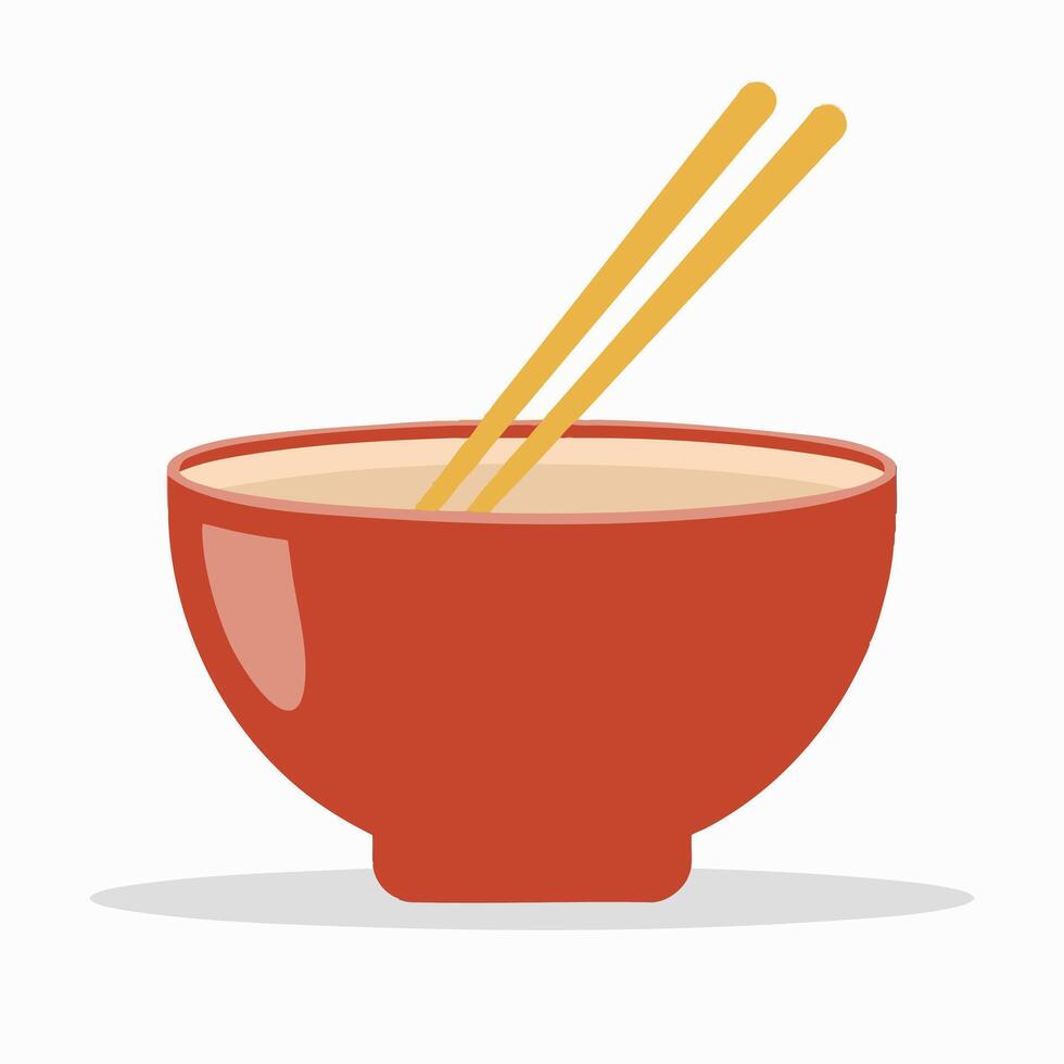 Bowl with Chop sticks vector