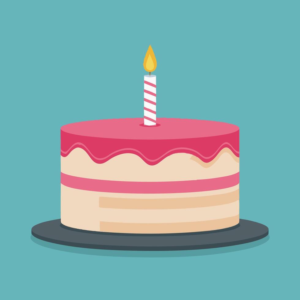 Cake with Candle design vector