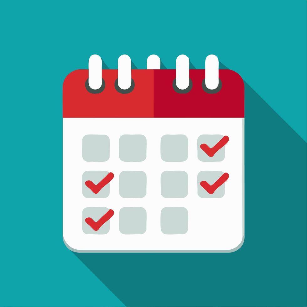 Calendar with Red Marks vector