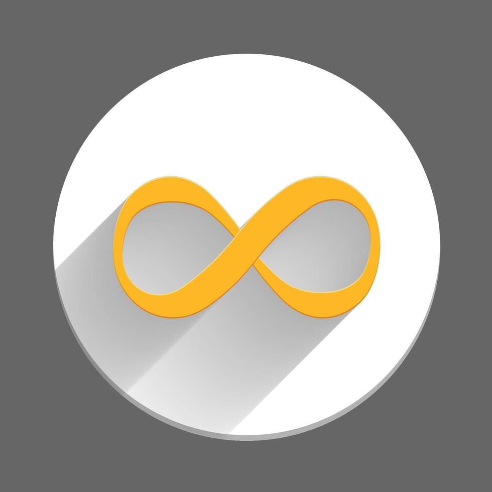 Infinity symbol icon, flat design vector