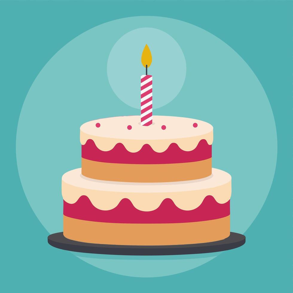Cake with Candle illustration vector