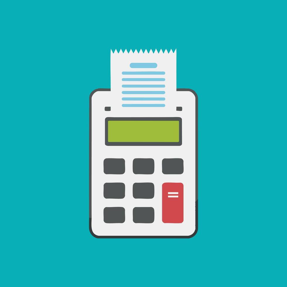 Calculator with shopping receipt vector
