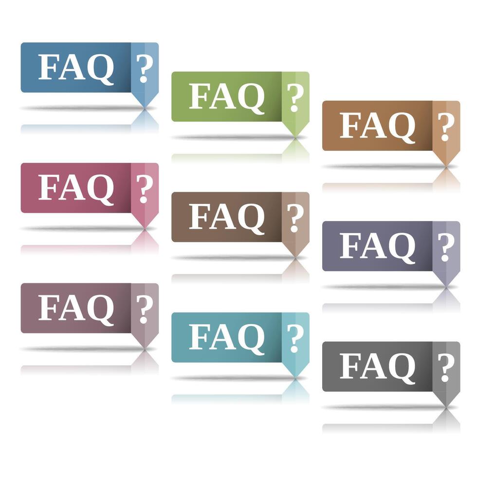 Nine FAQ Symbols vector
