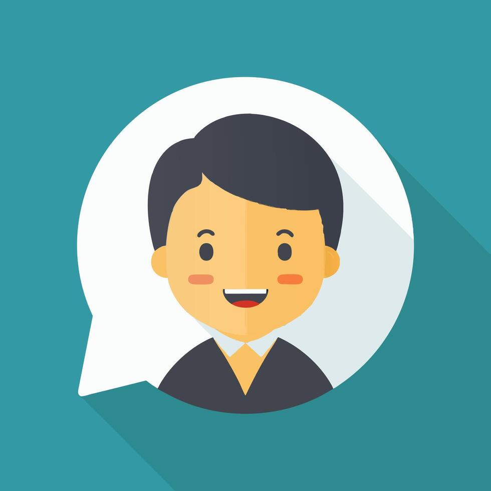 Chat bubble with AI facial expressions vector