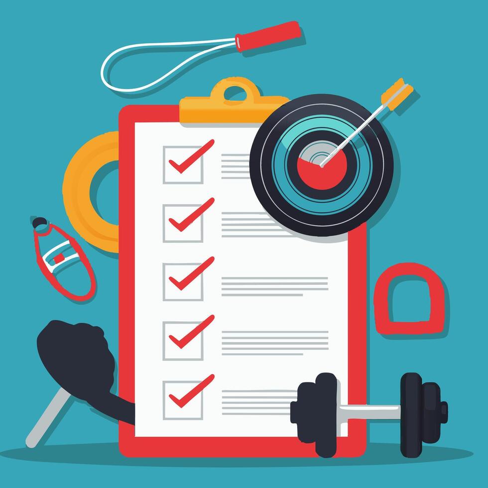 Checklist with Gym Targets vector