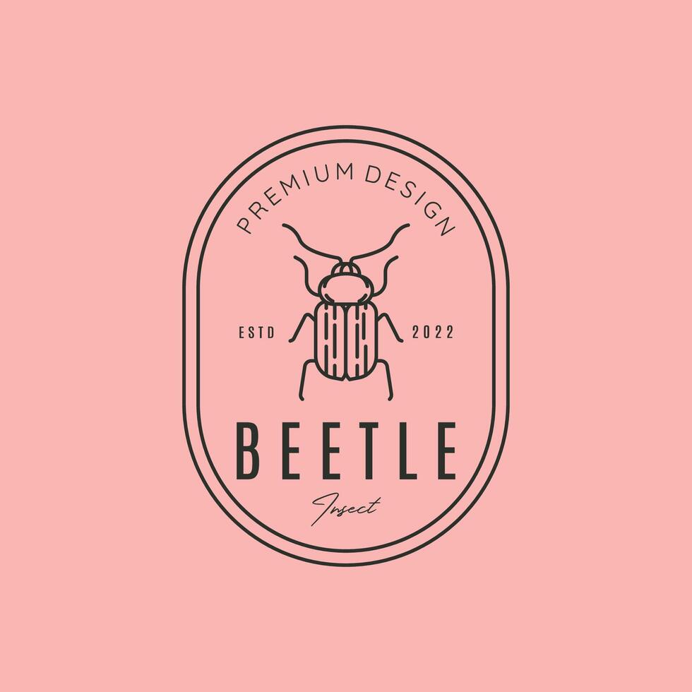 beetle insect line logo symbol illustration vector