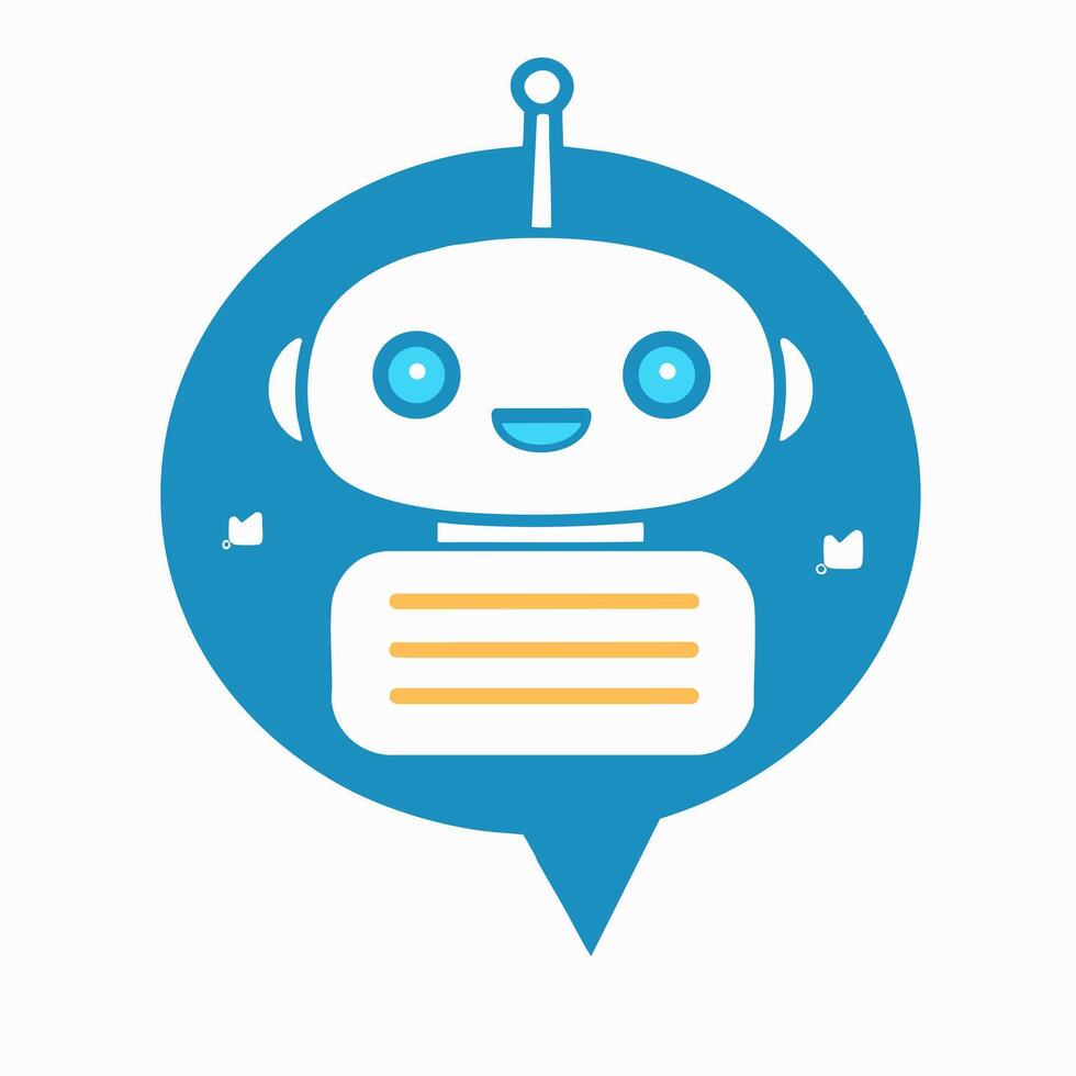 Chat Bubble with Chatbot Symbol vector