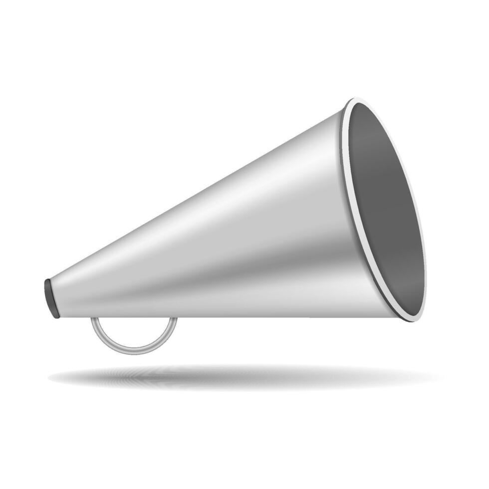Metallic megaphone on white background vector