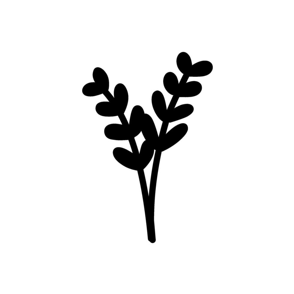 Simple Silhouette Leaf Branch Icon vector