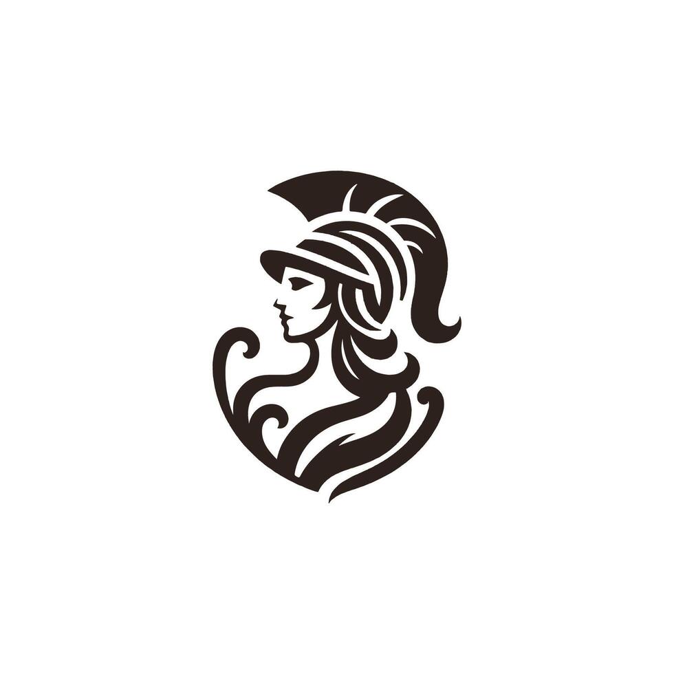 a woman with a helmet on her head vector