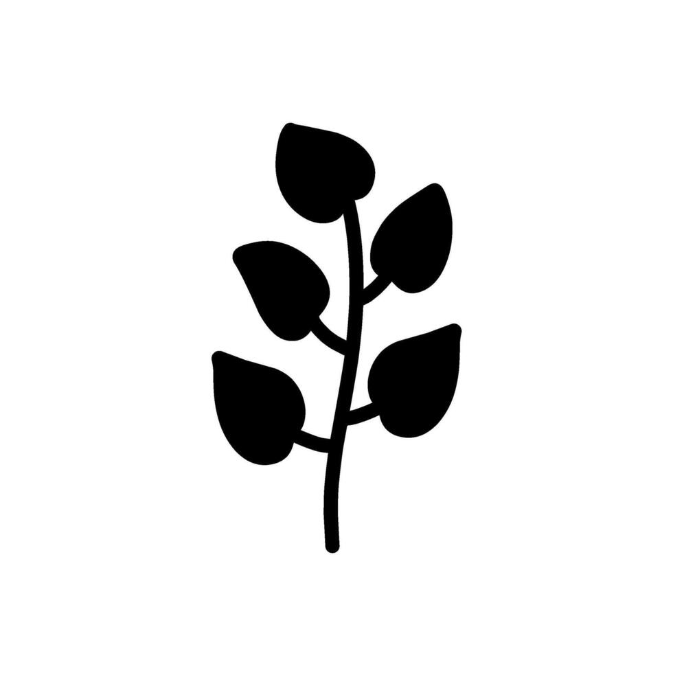 Minimalist Silhouette Leaf Branch Icon design vector