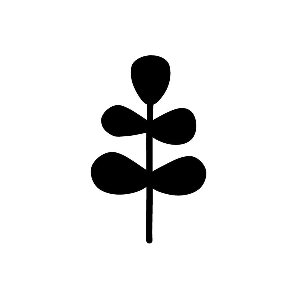 Simple Silhouette Leaf Branch vector