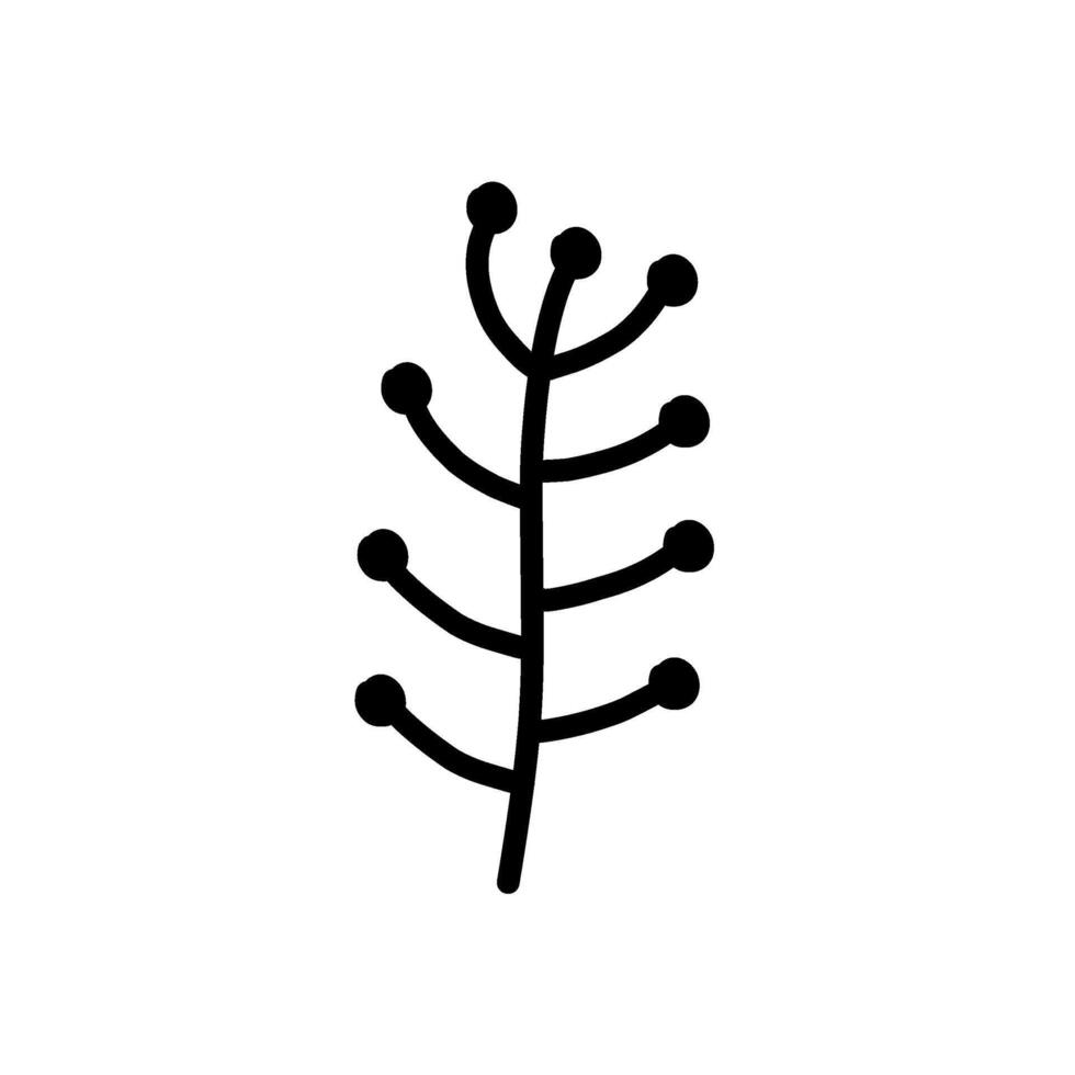 Minimalist Leaf Branch Icon vector