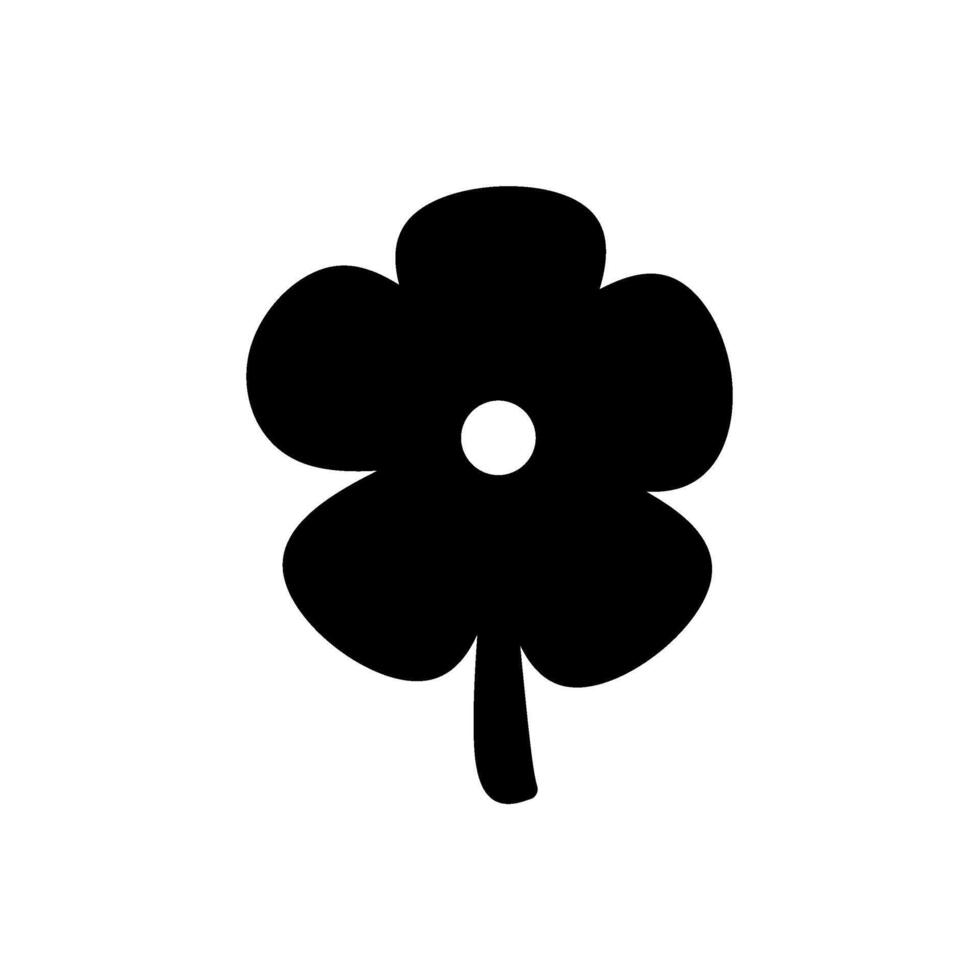 Black Solid Flower for Logo and Decoration vector