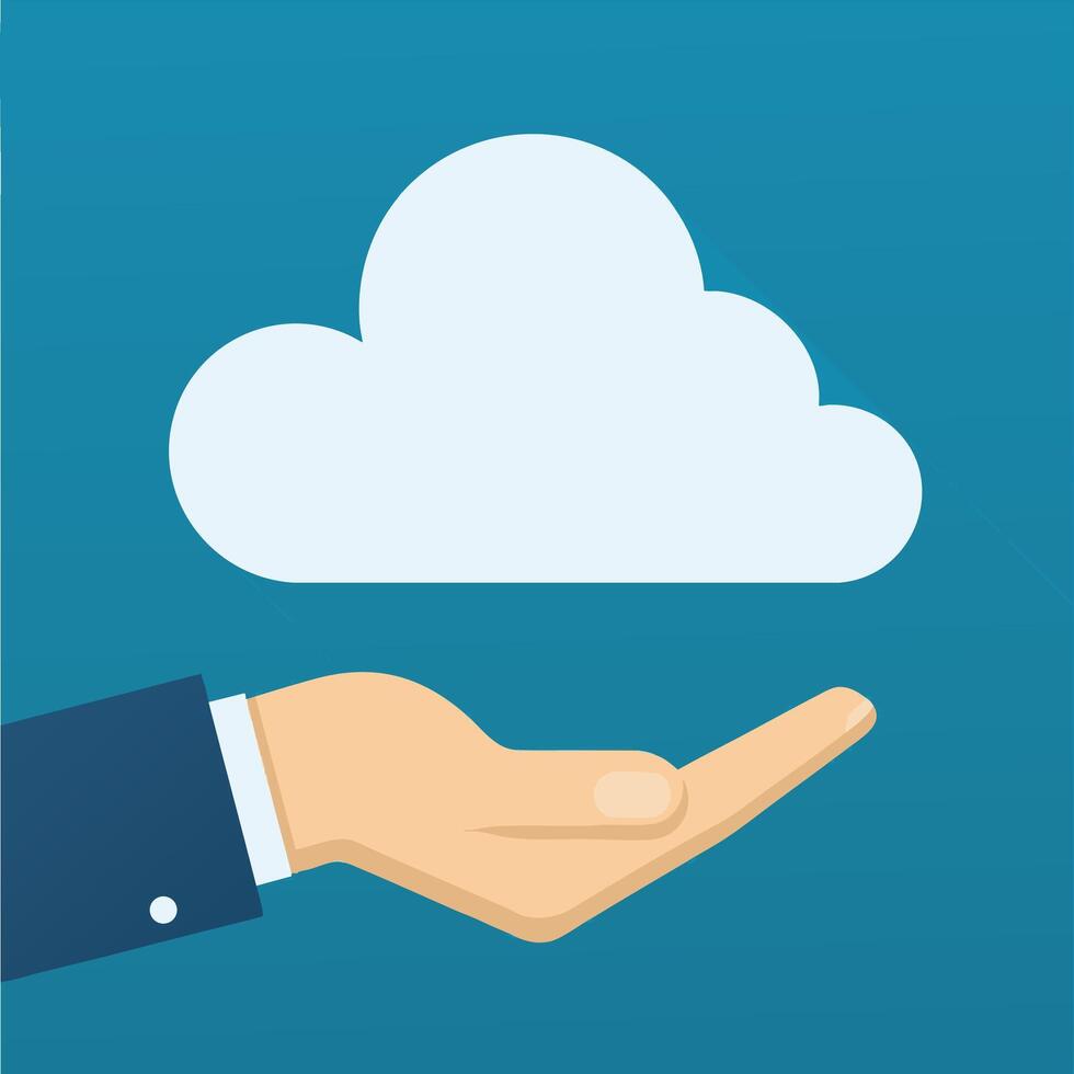 Cloud with Hand design vector