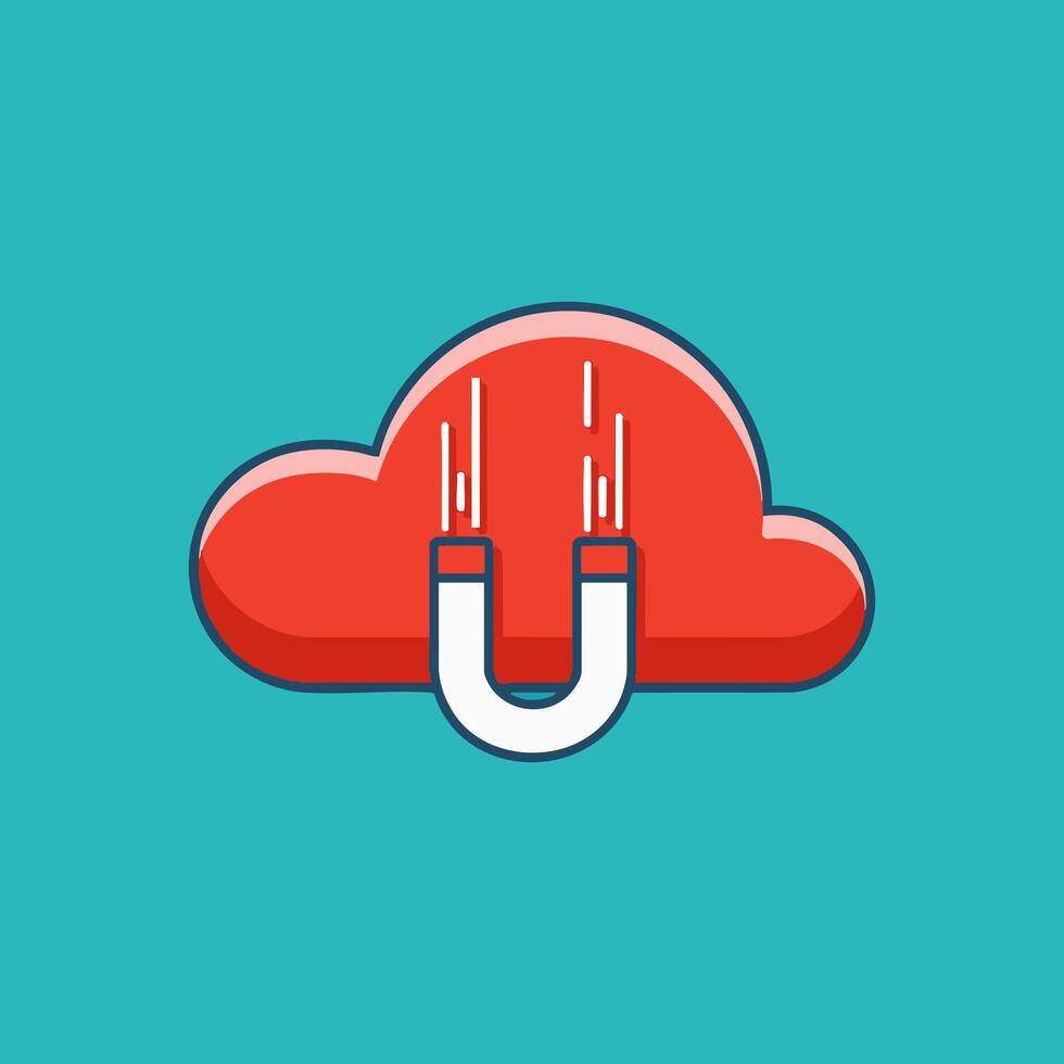 Cloud with Magnet design 2 vector