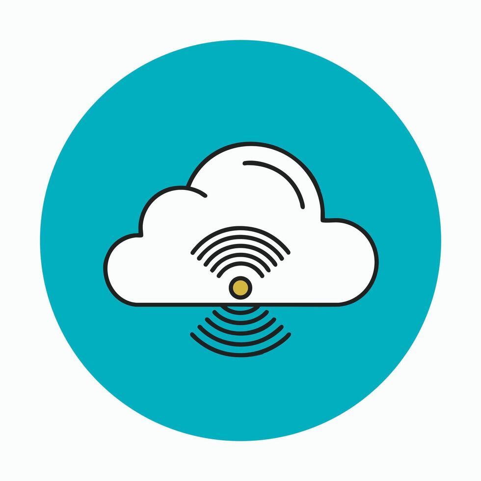 Cloud with Satellite Signal vector