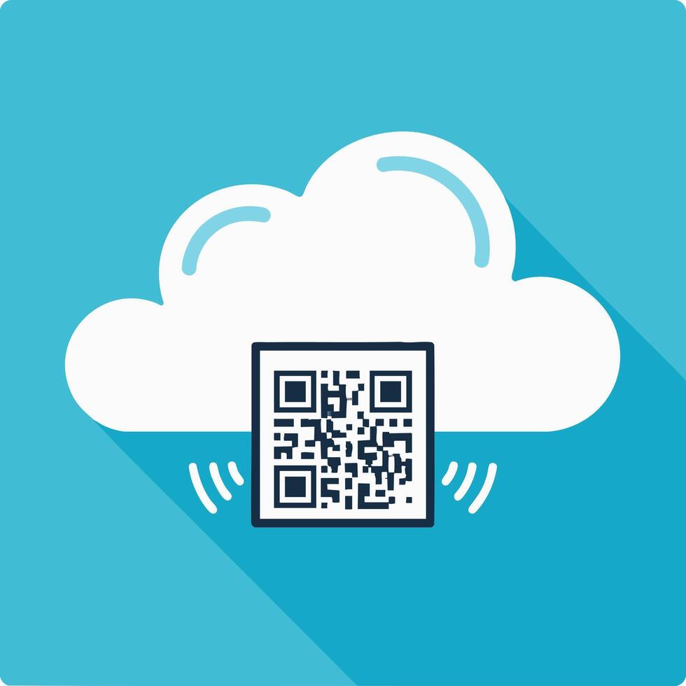 Cloud with QR Code vector